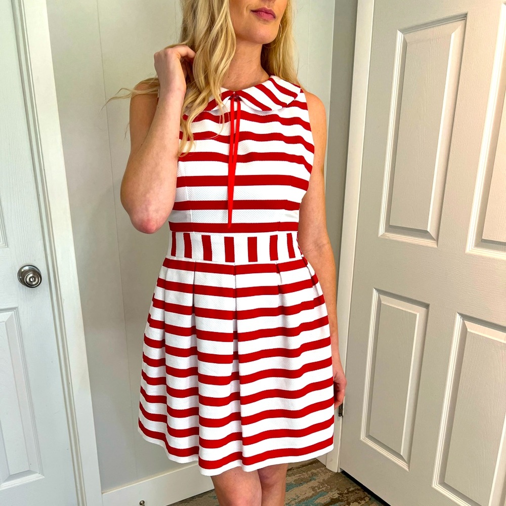 Blancaspina Red & white stripe dress